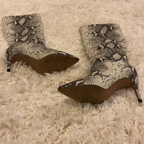 Barely Worn Animal Print Stiletto Tall Boots - Picture 7 of 7